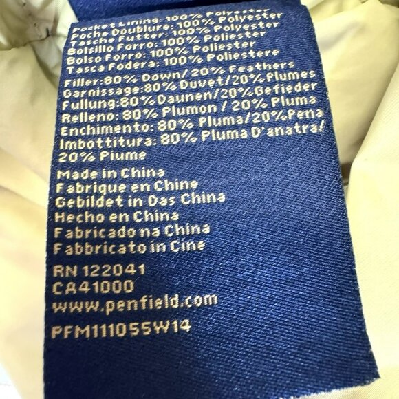 Penfield Rockford Down Puffer Jacket Mens Size Large Navy Blue Buffalo Plaid - Picture 11 of 11